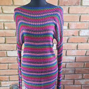 ZARA Knit Rainbow Stripe Dress